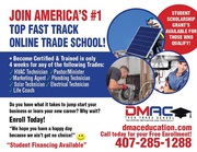 BECOME A CERTIFIED HVAC PLUMBING ELECTRICAL SOLAR TECH IN ONLY 4 WKS!